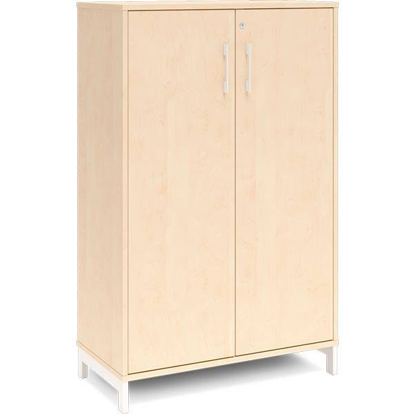 Office kontorskab 1275x800x400mm birk med hvid benramme