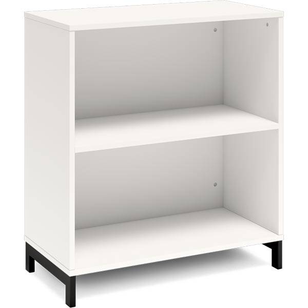 Office bogreol 890x800x400mm hvid med sort benramme