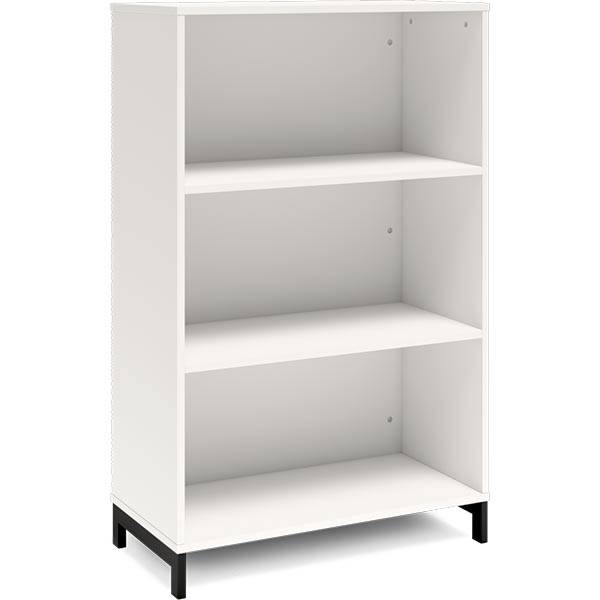 Office bogreol 1275x800x400mm hvid med sort benramme