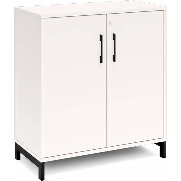 Office kontorskab 890x800mm hvid med sort stel