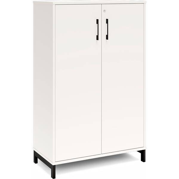 Office Kontorskab 1275X800X400Mm Hvid Med Sort Benramme