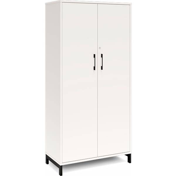 Office kontorskab med 4 hylder 1660x800mm hvid med sort stel