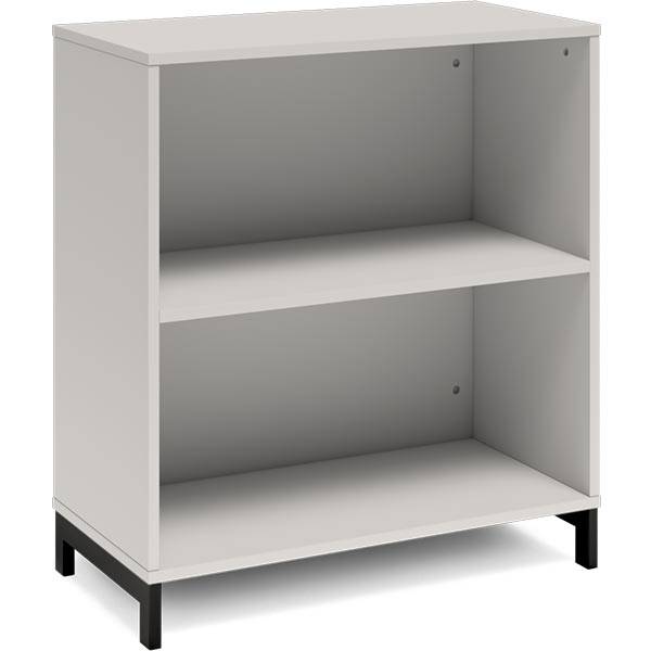 Office bogreol 890x800x400mm lys gr&aring; med sort benramme