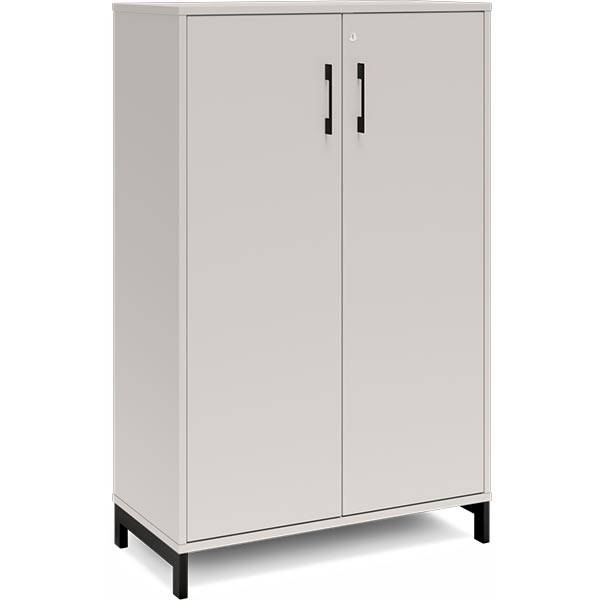 Office kontorskab 1275x800x400mm lys gr&aring; med sort benramme