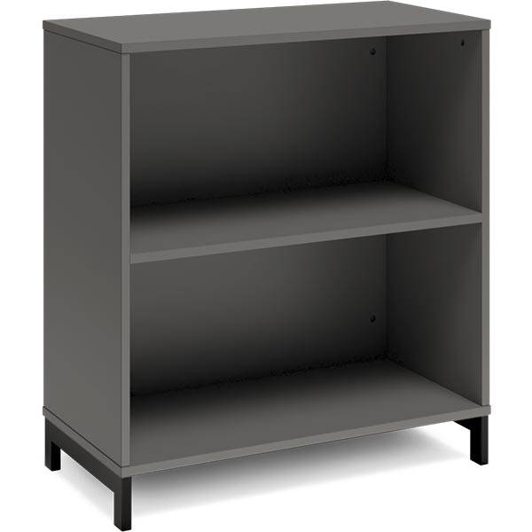 Office bogreol 890x800x400mm antracit med sort benramme