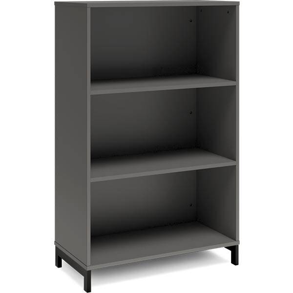 Office bogreol 1275x800x400mm antracit med sort benramme