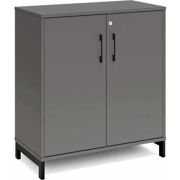 Office kontorskab 890x800mm antracit med sort stel