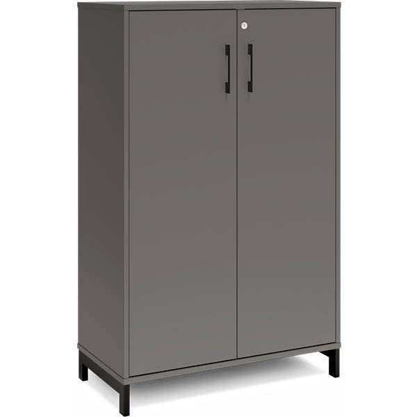 Office kontorskab 1275x800x400mm antracit med sort benramme