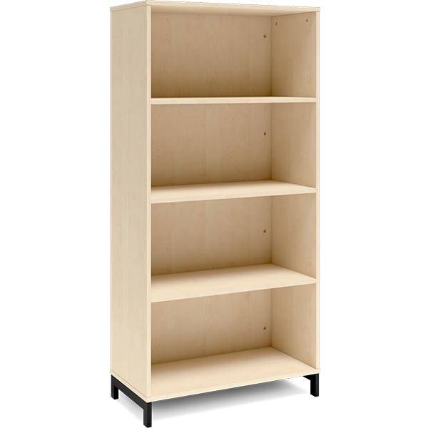 Office bogreol 1660x800x400mm birk med sort benramme