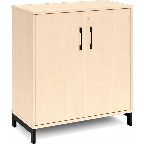 Office kontorskab 890x800mm birk med sort stel