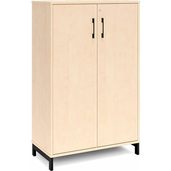 Office kontorskab 1275x800x400mm birk med sort benramme