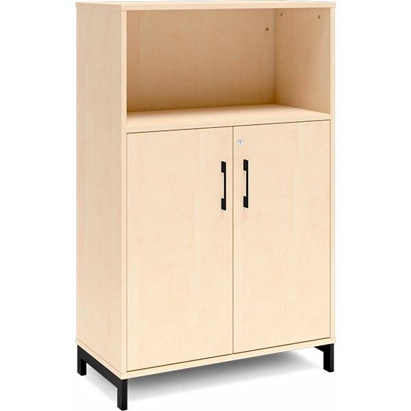 Office kontorskab 1275x800mm birk med sort stel