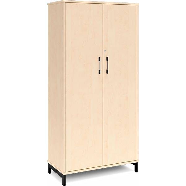 Office kontorskab med 4 hylder 1660x800mm birk med sort stel