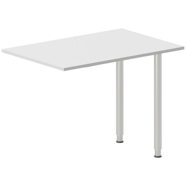 Office skrivebord tilbygning 100x60cm i lys gr&aring; med alugr&aring;t stel