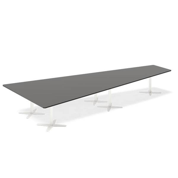 Office konferencebord trapezformet 500x236,5cm Antracit med hvidt stel