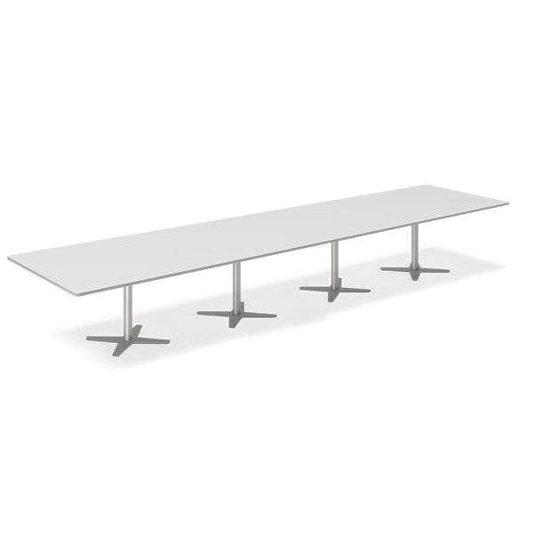 Office konferencebord rektangul&aelig;rt 500x120cm lysgr&aring; med alugr&aring;t stel
