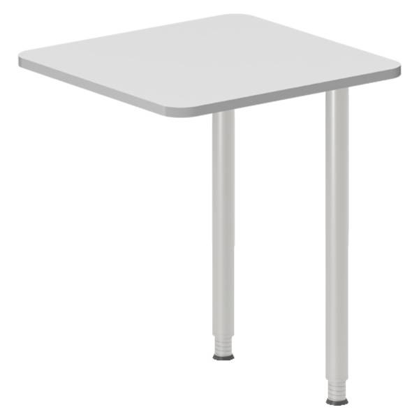 Office skrivebord tilbygning 60x60cm i lys grå med alugråt stel