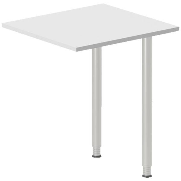Office skrivebord tilbygning 60x60cm i lys gr&aring; med alugr&aring;t stel