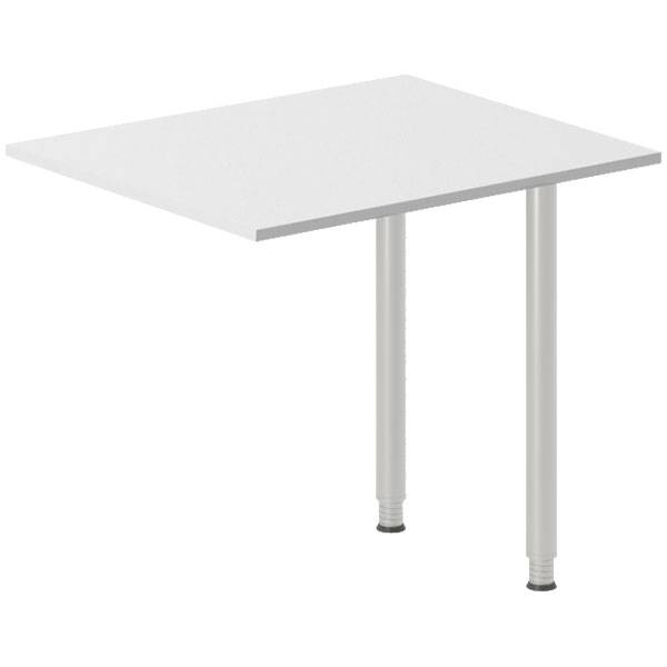 Office skrivebord tilbygning 80x60cm i lys gr&aring; med alugr&aring;t stel