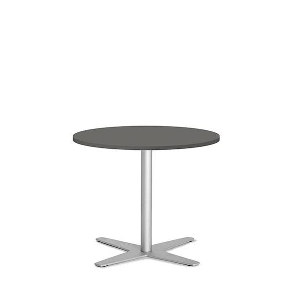 Amy cafebord Ø65cm h:53,5cm antracit med facetkant alugråt stel