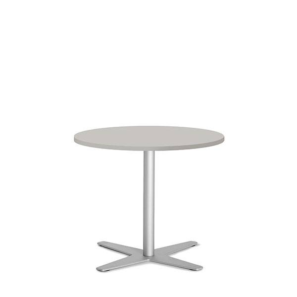 Amy cafebord Ø65cm h:56,5cm lys grå med facetkant alugrå stel