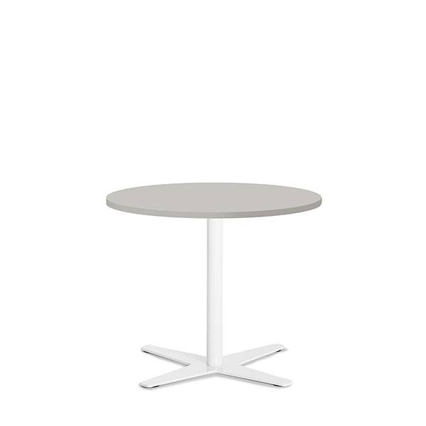 Amy cafebord &Oslash;65cm h:56,5cm lys gr&aring; med facetkant hvidt stel