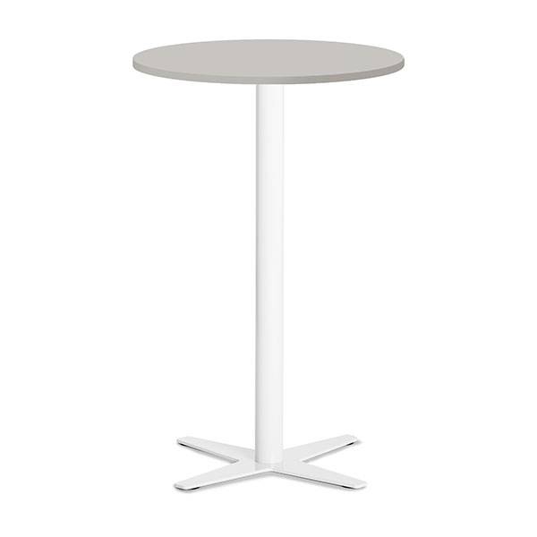 Amy cafebord Ø65cm højde 105cm grå bordplade med hvidt stel