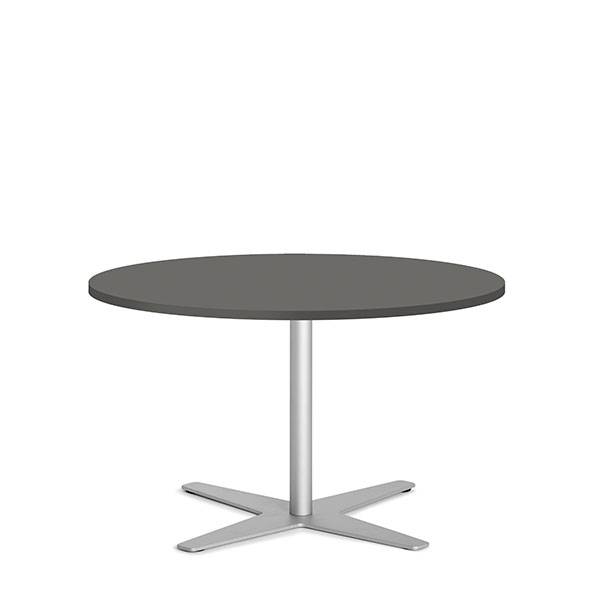 Amy cafebord Ø90cm h:53,5cm antracit med facetkant alugråt stel