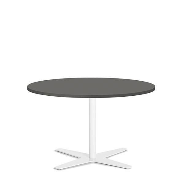 Amy cafebord Ø90cm h:53,5cm antracit med facetkant hvidt stel