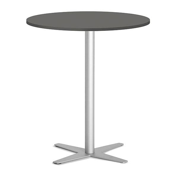 Amy cafebord Ø90cm højde 105cm antracit bordplade med alugråt stel