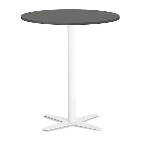 Amy cafebord Ø90cm højde 105cm antracit bordplade med hvidt stel
