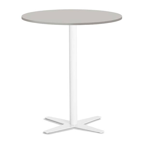 Amy cafebord &Oslash;90cm h&oslash;jde 105cm gr&aring; bordplade med hvidt stel