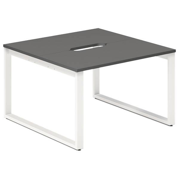 Studiebord startmodul 120x60cm i antracit med hvidt stel