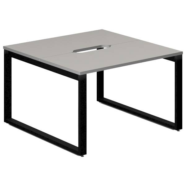 Studiebord startmodul 120x60cm i lys grå med sort stel