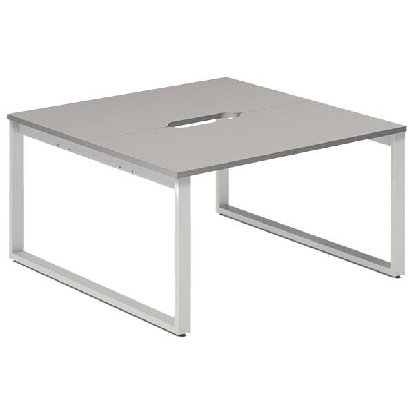 Studiebord startmodul 140x70cm i lys grå med alugråt stel