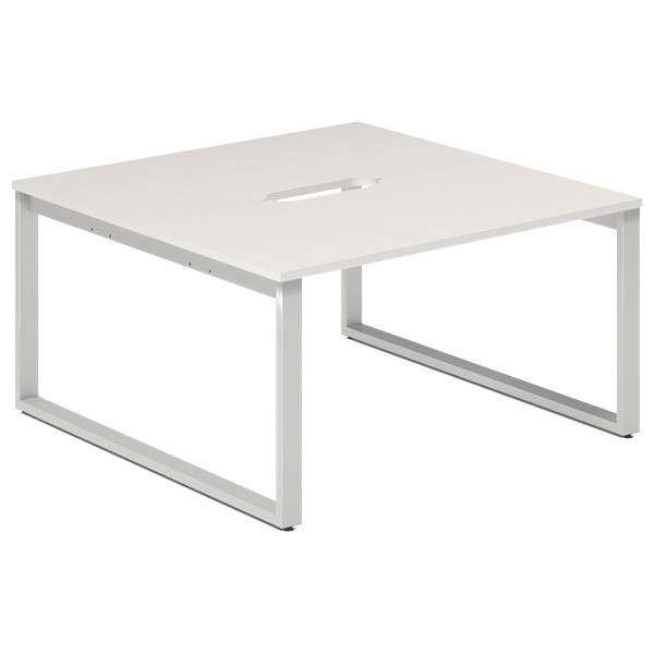 Studiebord startmodul 140x70cm i hvid med alugråt stel
