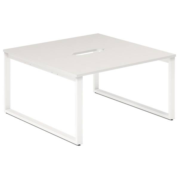 Studiebord startmodul 140x70cm i hvid med hvidt stel
