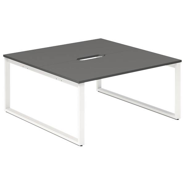 Studiebord startmodul 160x80cm i antracit med hvidt stel