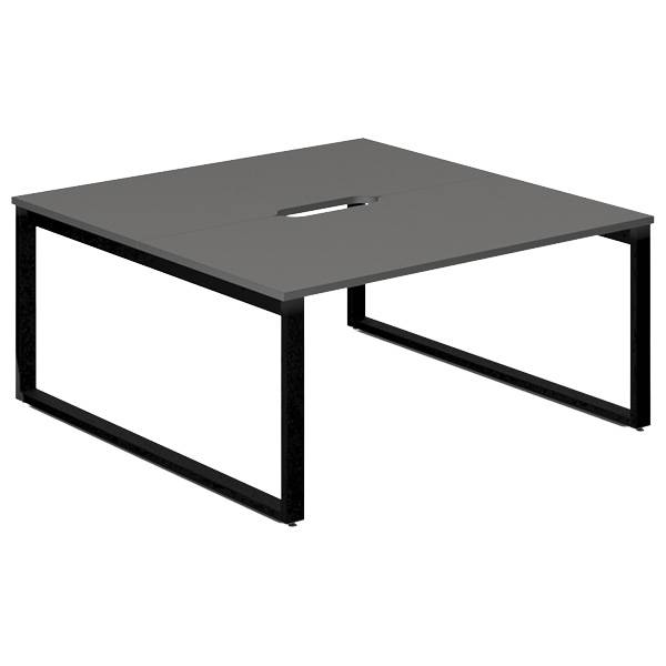 Studiebord startmodul 160x80cm i antracit med sort stel