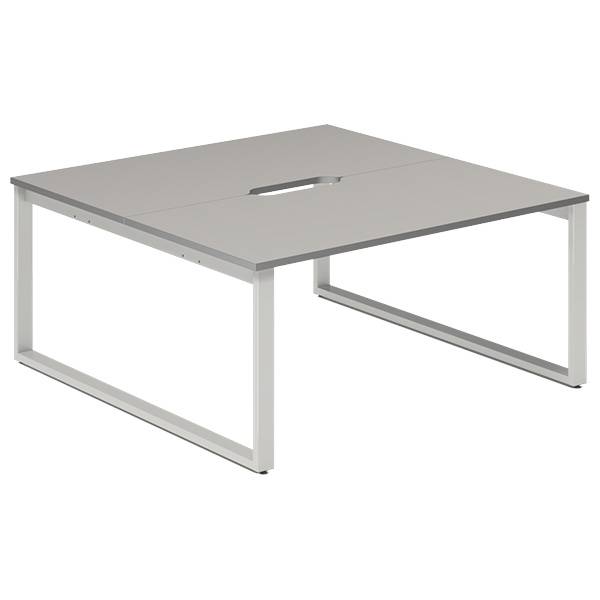 Studiebord startmodul 160x80cm i lys grå med alugråt stel