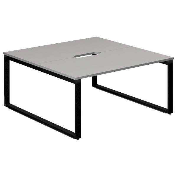 Studiebord startmodul 160x80cm i lys grå med sort stel