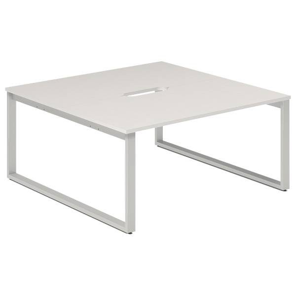 Studiebord startmodul 160x80cm i hvid med alugråt stel