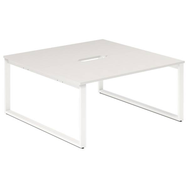 Studiebord startmodul 160x80cm i hvid med hvidt stel