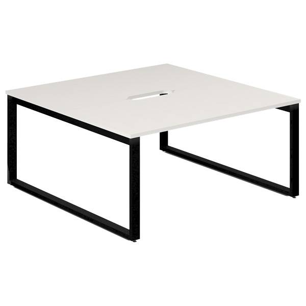 Studiebord startmodul 160x80cm i hvid med sort stel