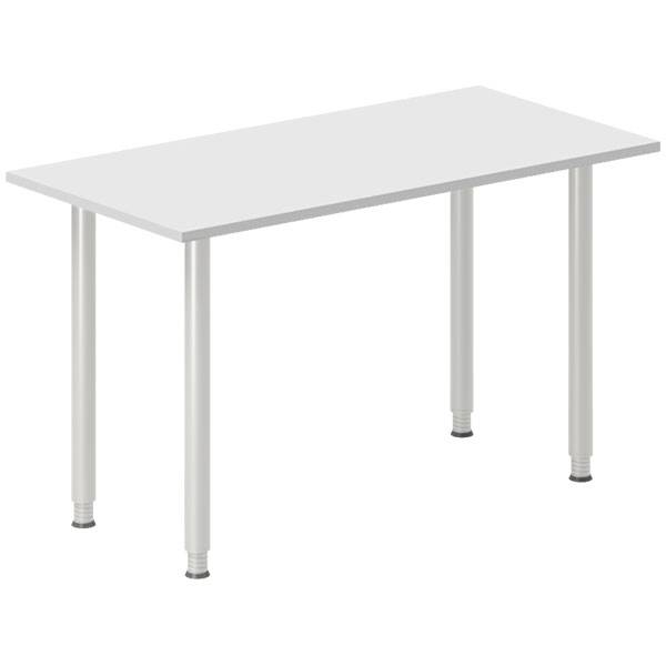 Office skrivebord tilbygning 120x60cm i lys gr&aring; med alugr&aring;t stel