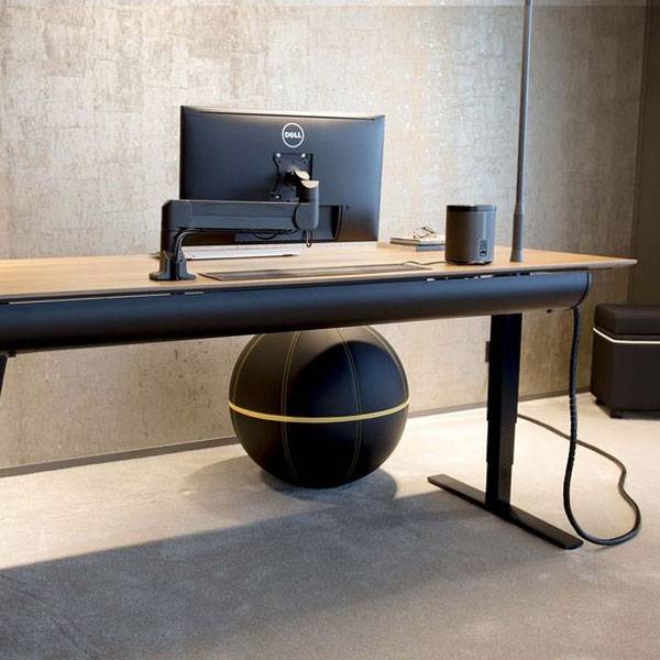 Kabelholder Halfpipe til bord, justerbar, sort
