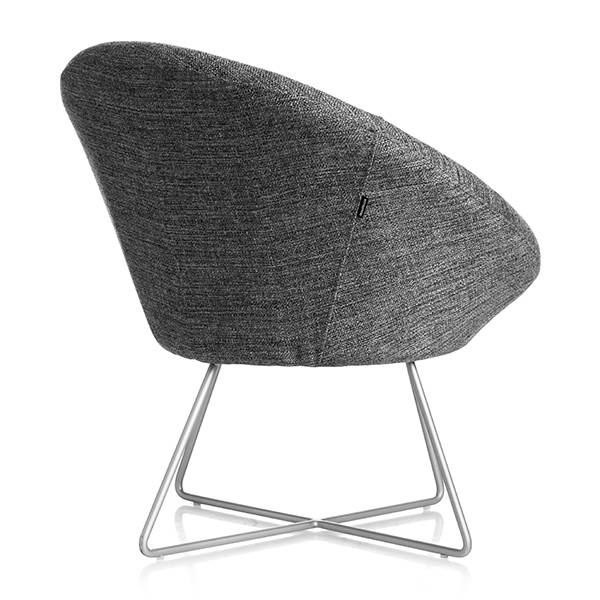 Paris loungestol med alugrå ben og grå stof