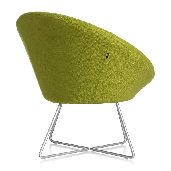 Paris loungestol med alugrå ben og limegrøn stof