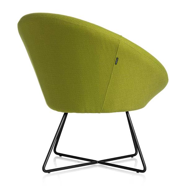 Paris loungestol med sorte ben og limegrøn stof