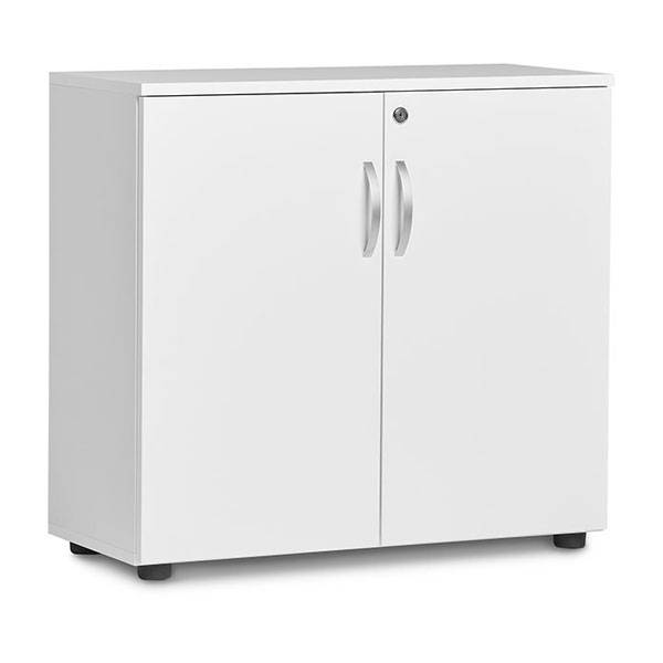 Ekoflex kontorskab 745x800x355mm i hvidt laminat med d&oslash;re